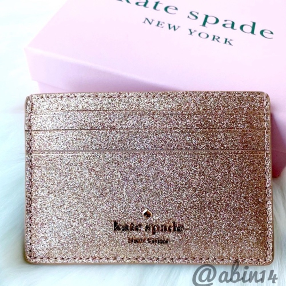 NWT Kate Spade Glitter Card Case with Gift Box